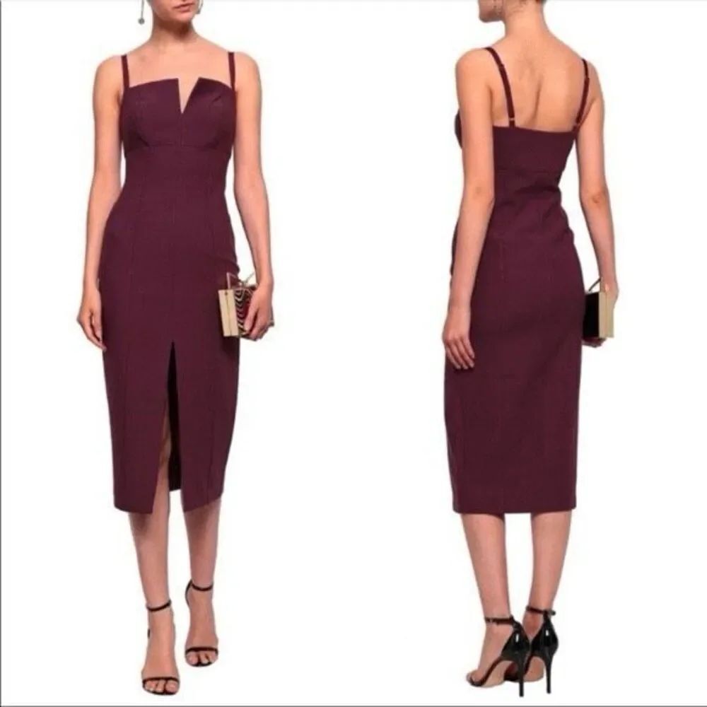 Cinq a Sept Saoirse Sheath Dress Size 0 Burgundy $398 Wedding Guest